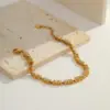 Wholesale Color Retention 304 Stainless Steel Round Heart Zircon Bracelet Gold Plated Elegant Bracelet