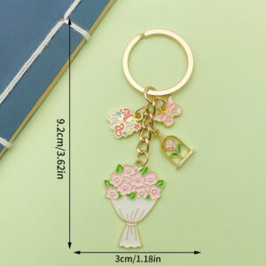 [Pink Mother's Day Rose mama Plate Butterfly Bundle] -10.3 g-ER1551