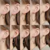 Wholesale 1 Pair Simple Style Solid Color Stainless Steel Hoop Earrings
