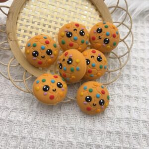 Wholesale Cross-border hot new silicone creative beads silicone cookies beaded loose beads factory wholesale in stock