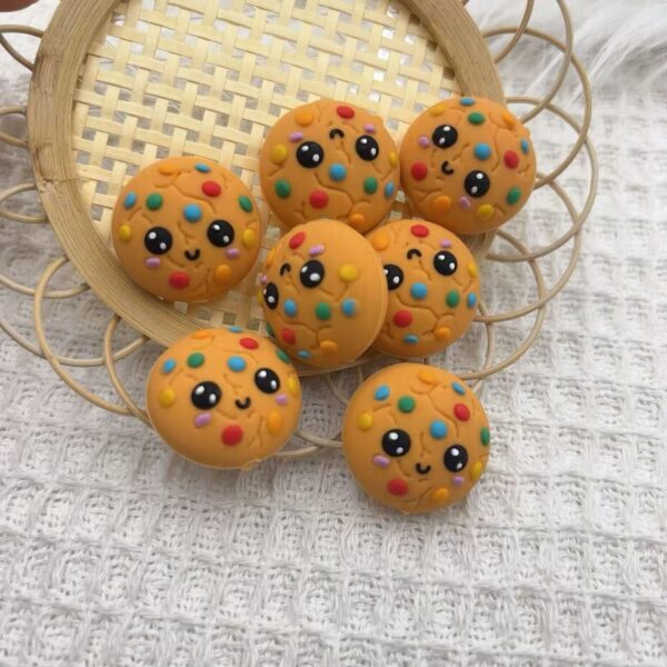 oly-2ac7be8d8bd6711dee1c85e48d75badd Wholesale Cross-border hot new silicone creative beads silicone cookies beaded loose beads factory wholesale in stock