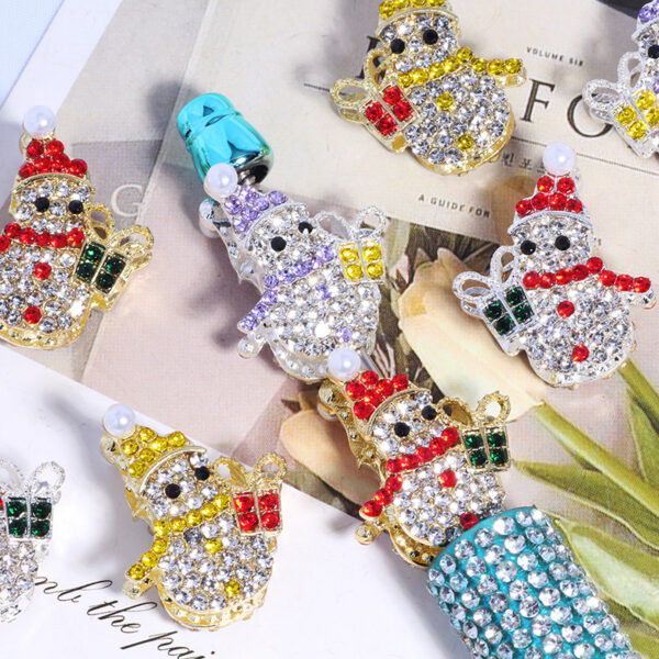 Wholesale Cute alloy snowman beads with straight holes for DIY Mobile Phone/KeyChain/Bag Chain Accessories
