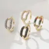 Wholesale Fashion Geometric Copper Gold Plated Zircon Open Ring In Bulk