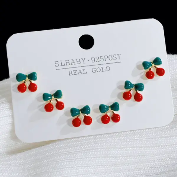 Wholesale 1 Set Sweet Heart Shape Plating Copper Ear Studs