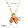 Ion Plating (IP) Real Gold Plated 18K Gold Hand Heart Shape 304 Stainless Steel Hip-Hop Cool Style Waterproof Non Tarnish 304 Stainless Steel Pendant Necklace