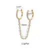 Wholesale 1 Pair Shiny Round Rectangle Plating Inlay Copper Zircon White Gold Plated Gold Plated Earrings