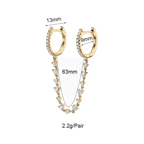 Wholesale 1 Pair Shiny Round Rectangle Plating Inlay Copper Zircon White Gold Plated Gold Plated Earrings