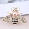 Fashion Bee Alloy Inlay Artificial Pearls Rhinestones Women's Brooches