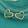 PVD Coated Real Gold Plated 18K Gold Heart 304 Stainless Steel Titanium Steel Waterproof Non Tarnish Earrings