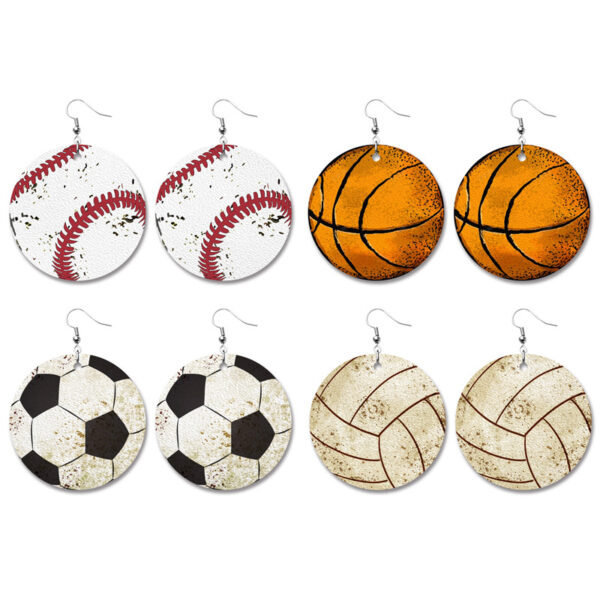 Wholesale Vintage Ball Distressed Leather Earrings