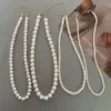 Wholesale Simple Style Geometric 18K Gold Plated Vacuum Plating PVD Coated Artificial Pearls 304 Stainless Steel Titanium Steel Beaded Necklaces Wholesale