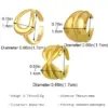 304 Stainless Steel Solid Color PVD Coated No Inlay 18K Gold Plated Simple Style Waterproof Non Tarnish Plating Gold Rings