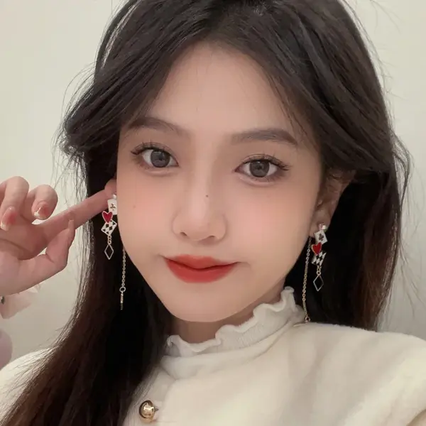 Wholesale 1 Pair Ig Style Poker Enamel Plating Inlay Alloy Metal Artificial Pearls Drop Earrings