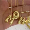 Wholesale Jewelry Beach Sweet Commute Letter 304 Stainless Steel 18K Gold Plated Chain Pendant Necklace