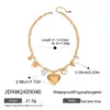 Wholesale Jewelry Simple Style Classic Style Heart Shape Flower Butterfly 304 Stainless Steel Zircon PVD Coated Pearl Hollow Out Inlay Cable Chain Multi Charms Necklace