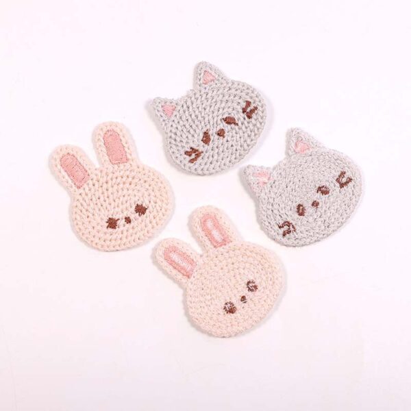 Wholesale Embroidery factory new mobile phone case bag decoration accessories patch cute animal head cartoon embroidery cloth stickers