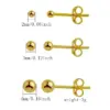 3 Pairs Cute Simple Style Classic Style Solid Color Plating 304 Stainless Steel 14K Gold Plated Ear Studs