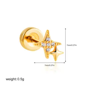 Four Eight-Pointed Stars Gold (One Piece)