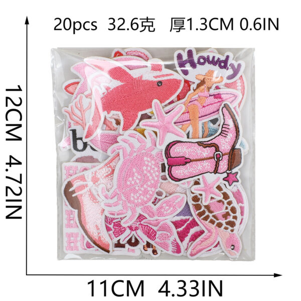 oly-2b0c85ab2859203ed6bade681111e091 Wholesale Pink Theme Embroidery Cloth Stickers Surfing Girls Patch