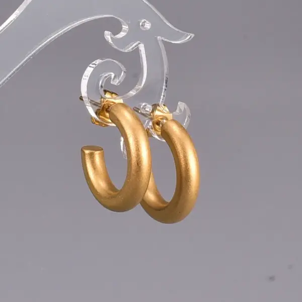 Fashion Heart Plating Titanium Steel No Inlaid PVD Coated Earrings