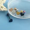 Wholesale 1 Piece Tongue Rings Simple Style Heart Shape Solid Color Horse 304 Stainless Steel Vacuum Plating Tongue Rings