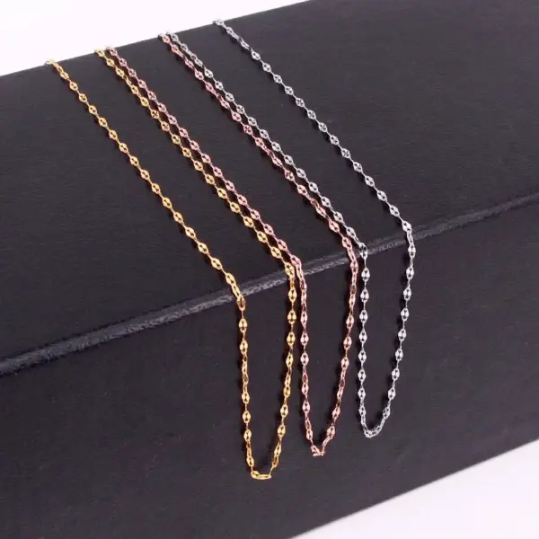 Wholesale Fashion Solid Color Stainless Steel Chain Titanium Steel Necklace 1 Piece