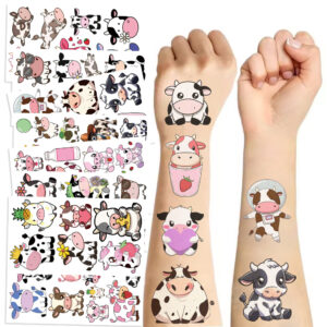 oly-2b1fb7020ccf4fb0b2307495d9225b91 Wholesale Cross-border New Color Cow Tattoo Sticker Waterproof Party Gift Funny Fun Face Sticker Cross-border