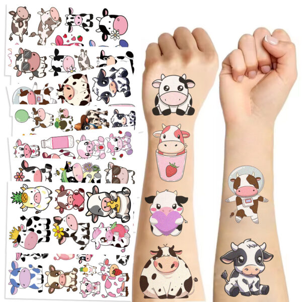 Wholesale Cross-border New Color Cow Tattoo Sticker Waterproof Party Gift Funny Fun Face Sticker Cross-border
