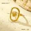 Wholesale PVD Coated Real Gold Plated Scallop Starfish 304 Stainless Steel Basic Modern Style Classic Style Waterproof Non Tarnish Open Rings