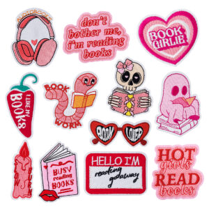 Wholesale Cute fabric patches with a reading theme
