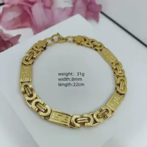 Gold Bracelet 8mm*22cm / Stainless Steel S.STEEL
