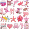 oly-2b237350ce124fe2bdd6b126530ee366 Wholesale Pink Theme Embroidery Cloth Stickers Surfing Girls Patch