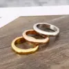Wholesale PVD Coated 18K Gold Plated Round 304 Stainless Steel Basic Simple Style Classic Style Waterproof Non Tarnish Rings