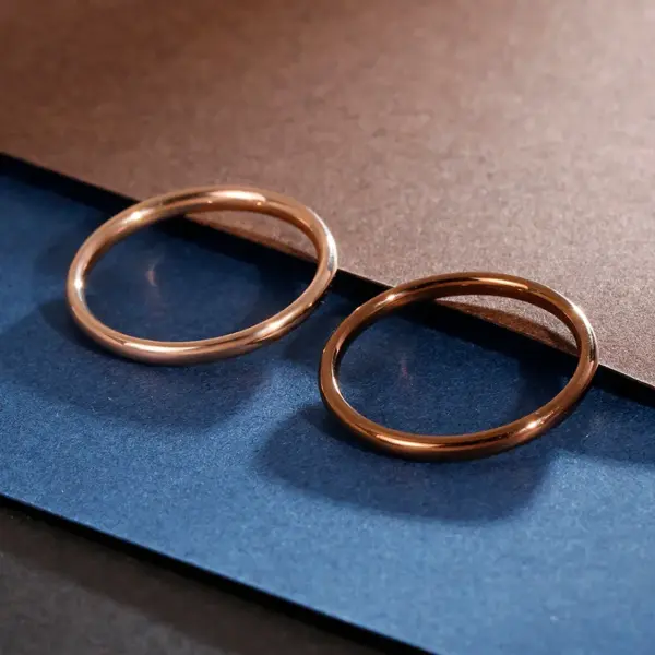 Wholesale Jewelry Fashion Round Titanium Steel 18K Gold Plated Polishing Stainless Steel Rings