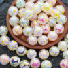 Wholesale 10pcs daisy print acrylic beads