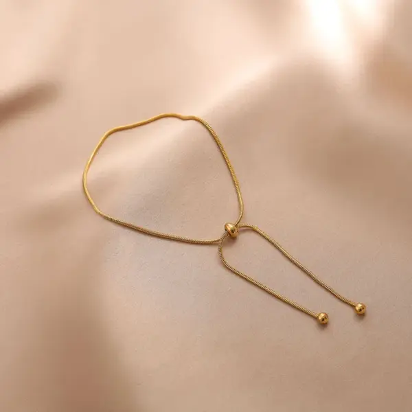 Real Gold Plated Solid Color 304 Stainless Steel Simple Style Waterproof Non Tarnish Bracelets