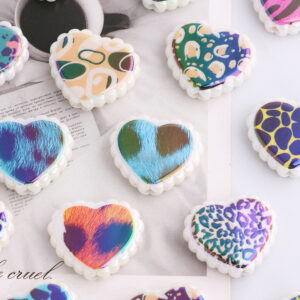 Wholesale DIY Color-Blocked Heart-Shaped Straight-Hole Beaded Phone Chain/Keychain Accessories