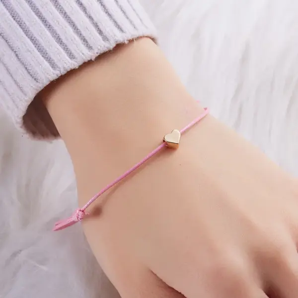 Wholesale New Fashion Necklace Heart-shaped Butterfly Weaving Adjustable Copper Bracelet