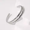 Wholesale PVD Coated Real Gold Plated 18K Gold Solid Color 304 Stainless Steel Retro Roman Style Waterproof Non Tarnish Bangle