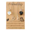 Wholesale Fashion Stainless Steel Sun And Moon Friendship Card Heart-shaped Natural Stone Clavicle Chain