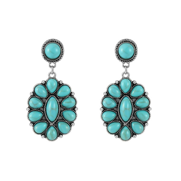 oly-2b44d2612ec05cd347b10933080b4552 Wholesale European and American New Retro Earrings, Bohemian Turquoise Geometric Earrings, Export Earrings Factory Direct Sales