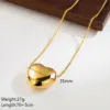 Wholesale Jewelry Simple Style Geometric Round Heart Shape 304 Stainless Steel 18K Gold Plated Plating Stainless Steel Necklaces