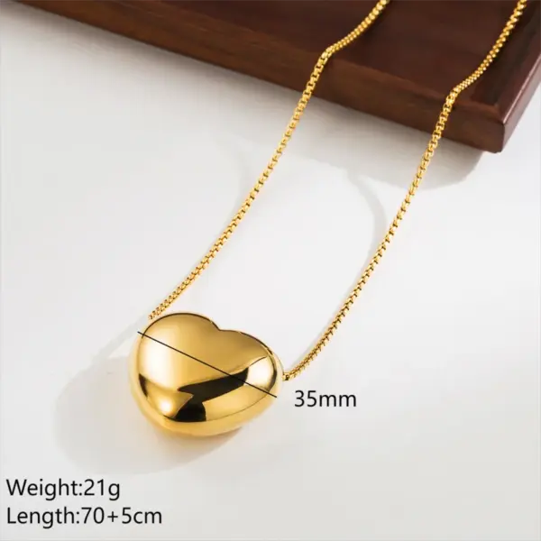Wholesale Jewelry Simple Style Geometric Round Heart Shape 304 Stainless Steel 18K Gold Plated Plating Stainless Steel Necklaces