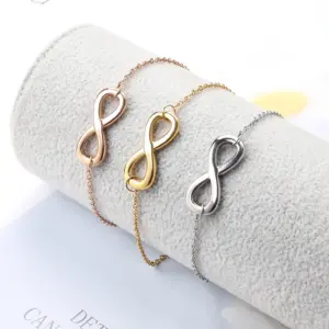 Wholesale Basic Simple Style Infinity Stainless Steel Women's Anklet