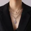 Wholesale PVD Coated Real Gold Plated 18K Gold Geometric 304 Stainless Steel Fashion Waterproof Non Tarnish 304 Stainless Steel Necklace