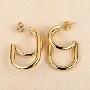 Gold / 0.8*11*20 * 35.8mm Geometric U-Shaped