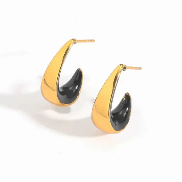 Wholesale 18K Gold Plated 304 Stainless Steel Vacuum Electroplating (In Furnace) No Inlay Material Earrings Studs For Women Suitable For Casual Occasions Women's Jewelry Non-Fading