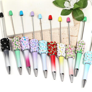 Wholesale Heavy Industry DIY Beadable Pen Camellia Resin Rose Bead Pen