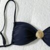 Wholesale 2025 new European and American split swimsuit cross-border shell awstring solid color sexy bikini foreign trade bikini