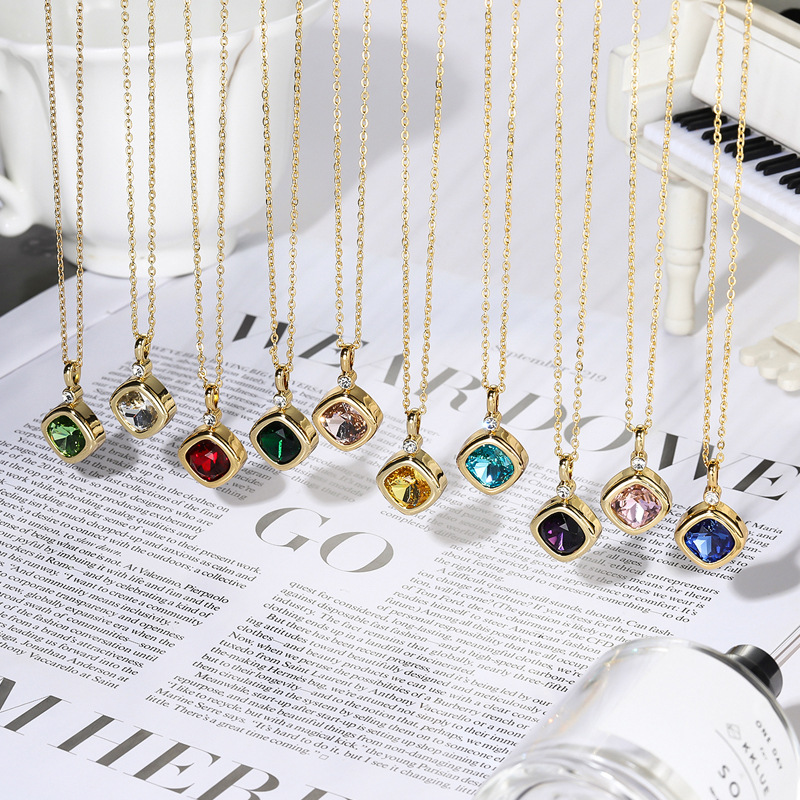 Wholesale Cross-Border New Fashion Replaceable Zircon Necklace for Women, Versatile Jewelry for Mother's Day Exquisite Gift Necklace